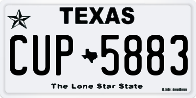 TX license plate CUP5883