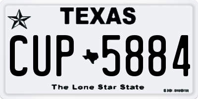 TX license plate CUP5884
