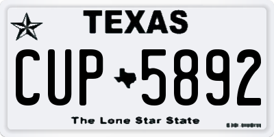 TX license plate CUP5892
