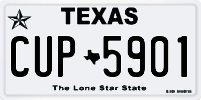 TX license plate CUP5901