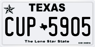 TX license plate CUP5905