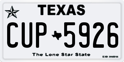 TX license plate CUP5926