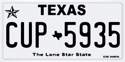 TX license plate CUP5935