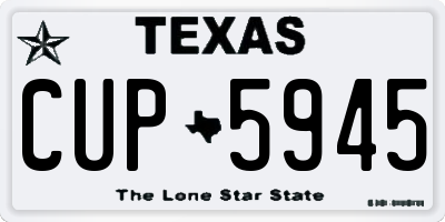 TX license plate CUP5945