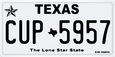 TX license plate CUP5957