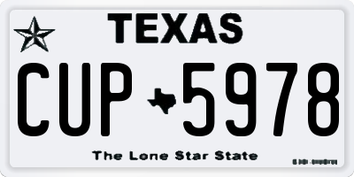 TX license plate CUP5978