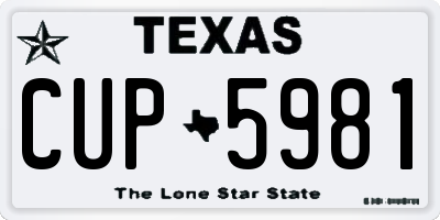 TX license plate CUP5981