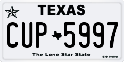 TX license plate CUP5997