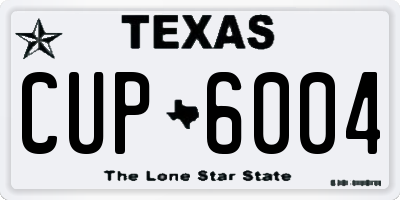 TX license plate CUP6004