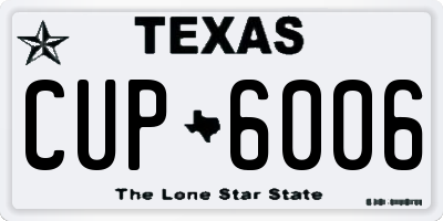 TX license plate CUP6006