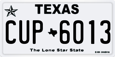 TX license plate CUP6013