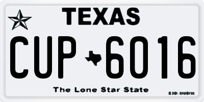 TX license plate CUP6016
