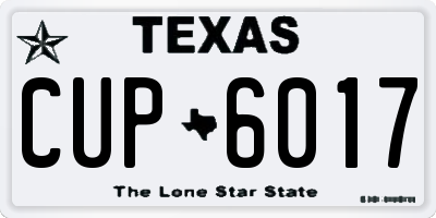 TX license plate CUP6017