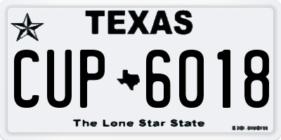 TX license plate CUP6018