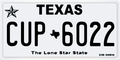 TX license plate CUP6022