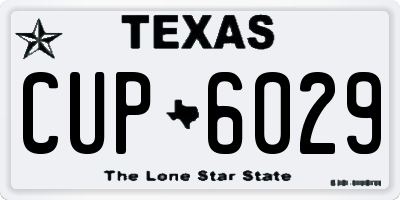 TX license plate CUP6029