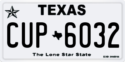 TX license plate CUP6032