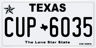 TX license plate CUP6035