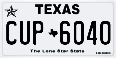 TX license plate CUP6040