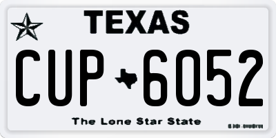 TX license plate CUP6052