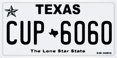 TX license plate CUP6060