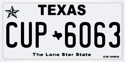 TX license plate CUP6063