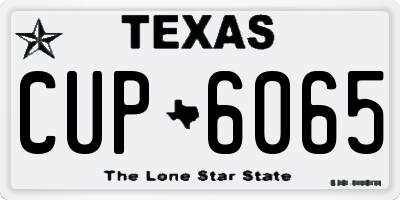 TX license plate CUP6065