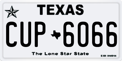 TX license plate CUP6066