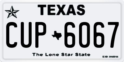 TX license plate CUP6067