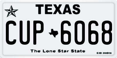 TX license plate CUP6068