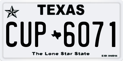 TX license plate CUP6071