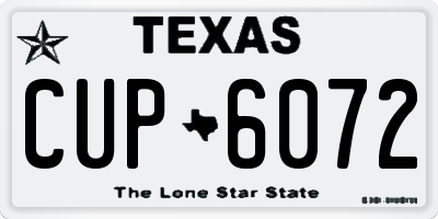 TX license plate CUP6072