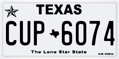 TX license plate CUP6074