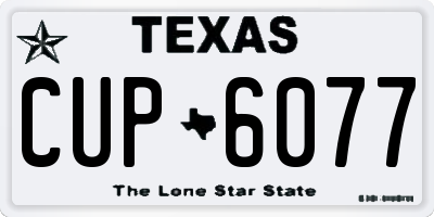 TX license plate CUP6077