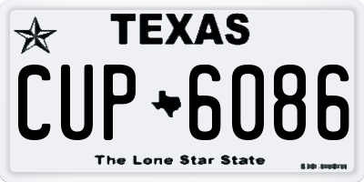 TX license plate CUP6086