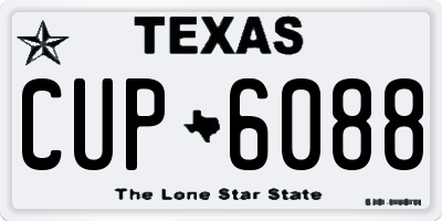 TX license plate CUP6088
