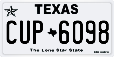 TX license plate CUP6098