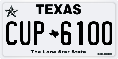 TX license plate CUP6100