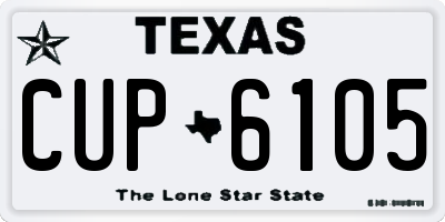 TX license plate CUP6105