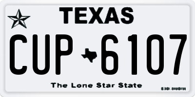 TX license plate CUP6107