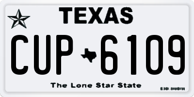 TX license plate CUP6109