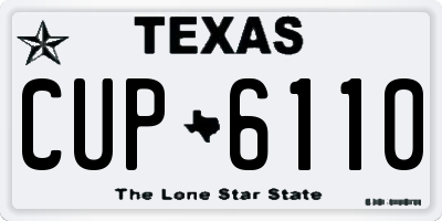 TX license plate CUP6110