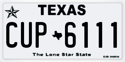 TX license plate CUP6111