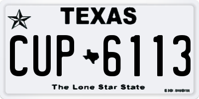 TX license plate CUP6113