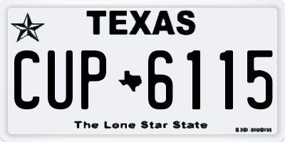 TX license plate CUP6115