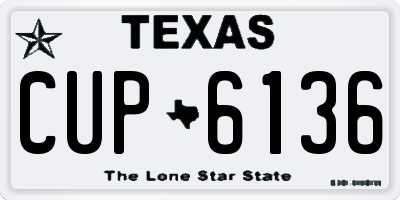 TX license plate CUP6136