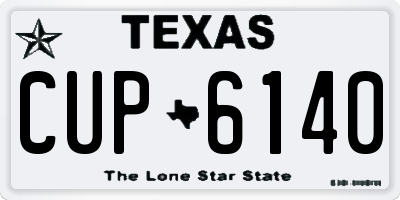 TX license plate CUP6140