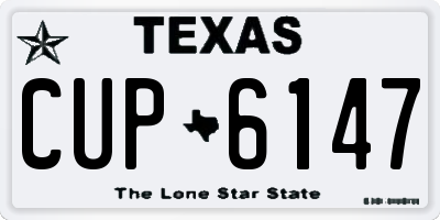 TX license plate CUP6147