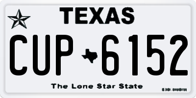 TX license plate CUP6152