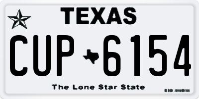 TX license plate CUP6154